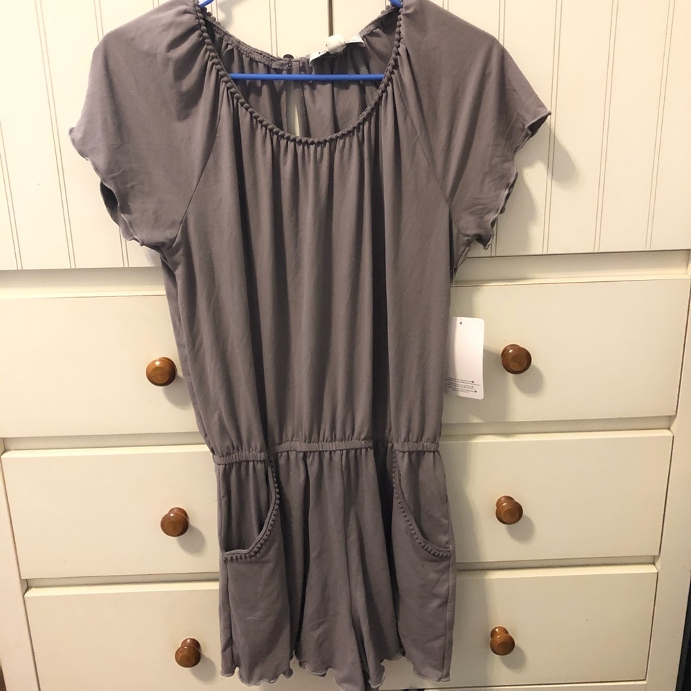 Grey romper from Harmony + Havoc/TJ Max
